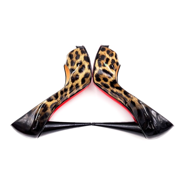 Christian Louboutin Patent Leather Black Ombre Leopard Print Heels Pumps EU 37.5 - Picture 5 of 10